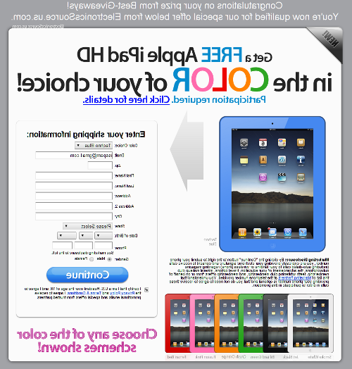 Free iPad scam